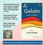 Haodong Premium Gelatin Powder, Unflavored Pure Beef Gelatin Powder, Excellent Baking and Nutritious Diet Option, 240 Bloom 30 Mesh (17.6 oz) - HAODONG